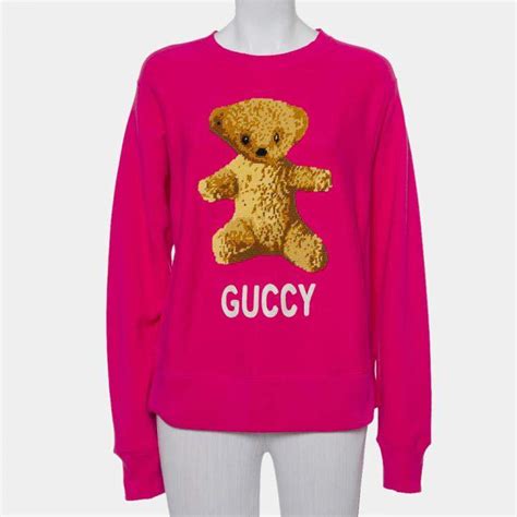 gucci pink teddy bear shirt|gucci teddy bear sweater.